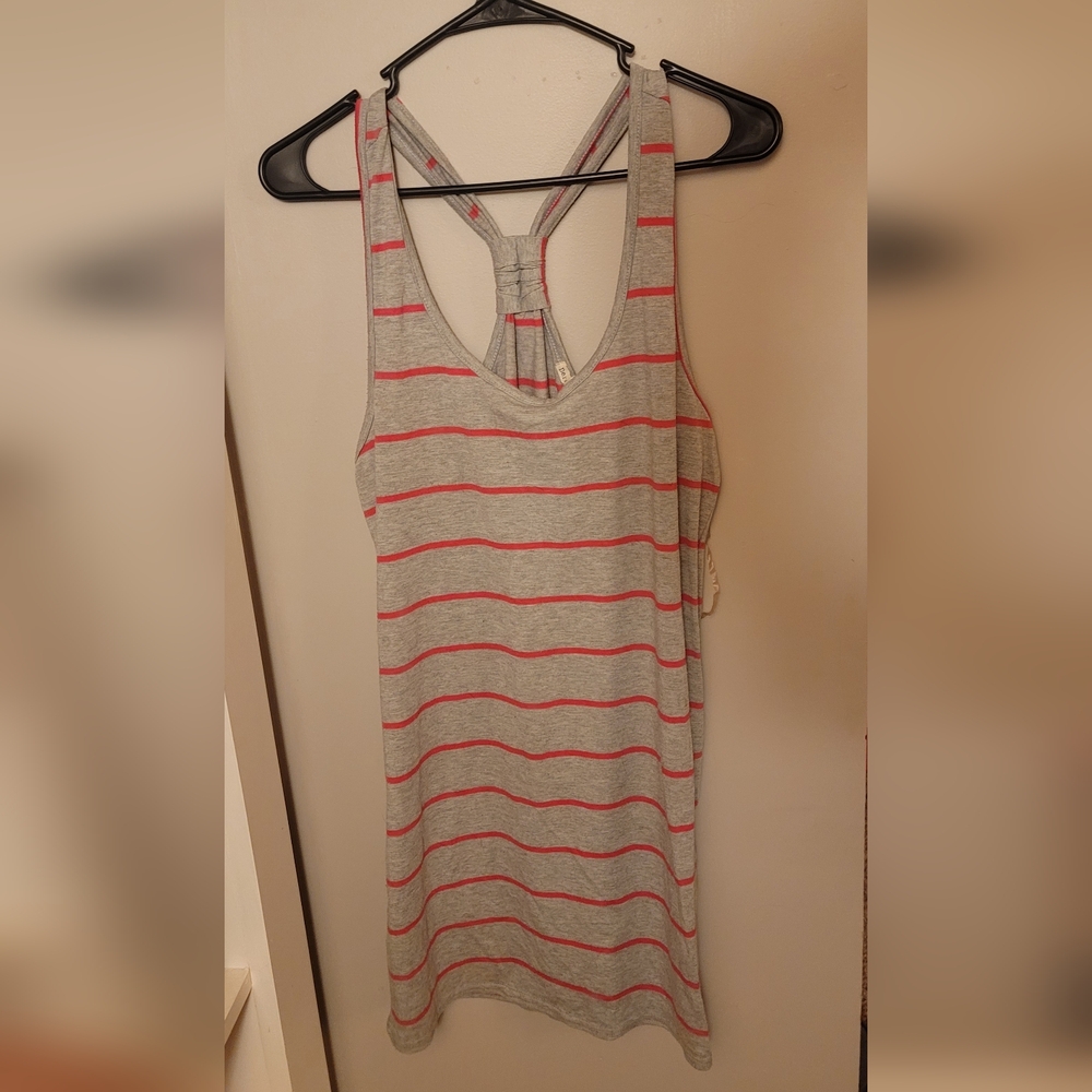 Pink & Gray Stripe Beach Dress